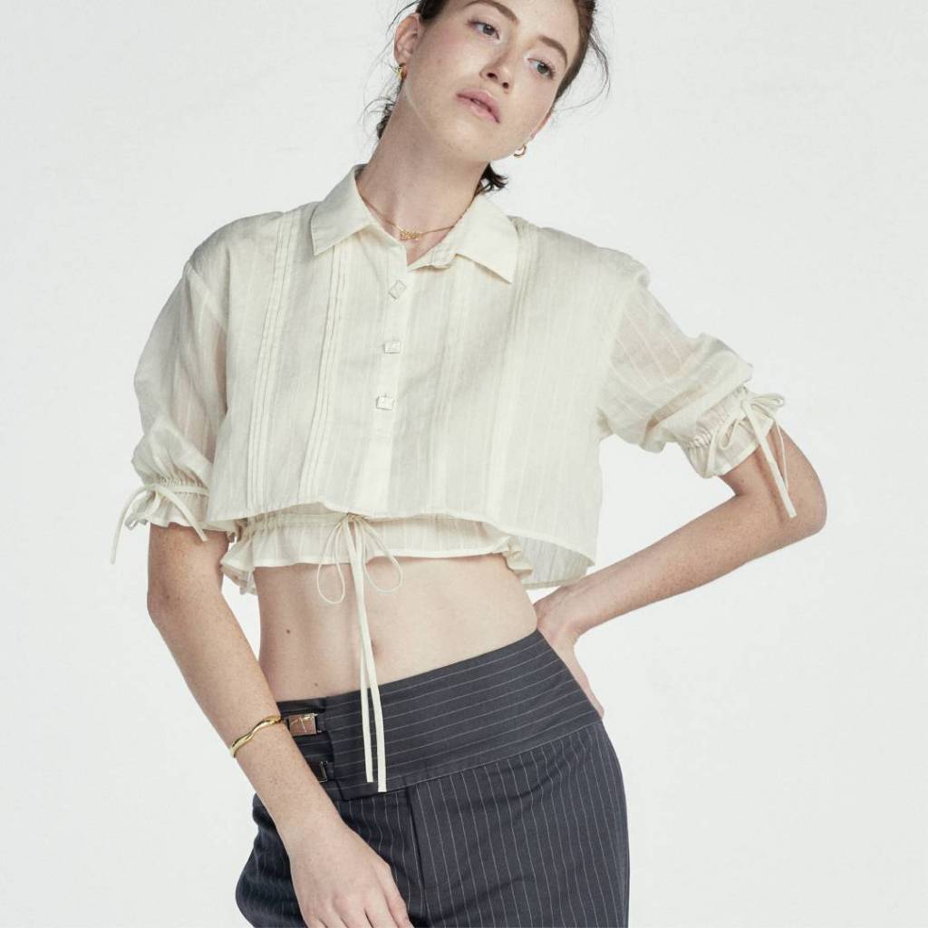 (Pre-order 3 Week) Fundamental Mitr x YVIS Drawstring Crop Shirt