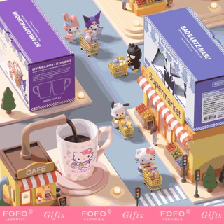 FOFO ลิขสิทธิ์แท้ sanrio แก้วมัคเซรามิก น่ารัก 360ml x 2 แก้วกาแฟ ของขวัญวันเกิด