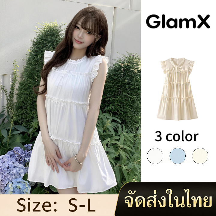 ชุดเดรสยาว เนื้อผ้าใส่สบาย แฟชั่น มินิมอล สไตล์น่ารัก  เหมาะสำหรับออกเดทและท่องเที่ยว ไซส์ S-L