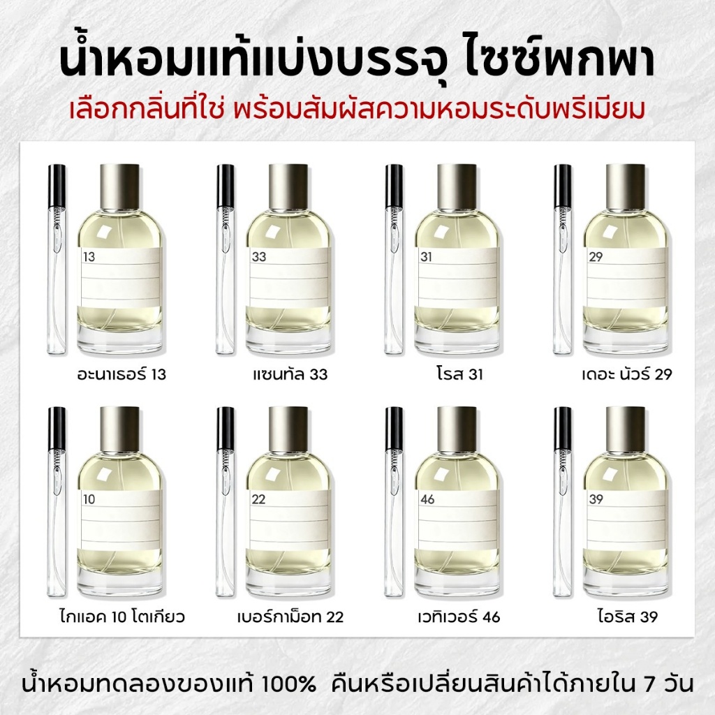 น้ำหอมพกพาขนาด 10ml น้ำหอม EDP ขนาดทดลอง กลิ่น Woody หอมละมุน เรียบหรู Unisex น้ำหอมยูนิเซ็กซ์ พกพาง่าย