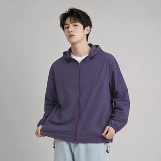 B&R รุ่นบาง เสื้อโค้ท Jacket มีหมวก การออกแบบเชือกผูก บางเบาระบายอากาศดี เหมาะสำหรับกิจกรรมกลางแจ้ง หลวมใส่สบาย