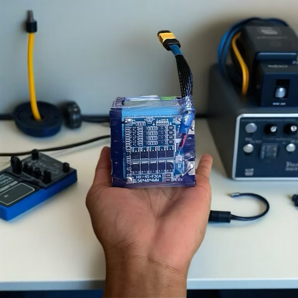 แบตเตอรี่ลิเธียมฟอสเฟส 4S 1P 6000/mAh(6Ah) 12-14.6V. BMS 30a มือ1 (ทรงเต๋า)