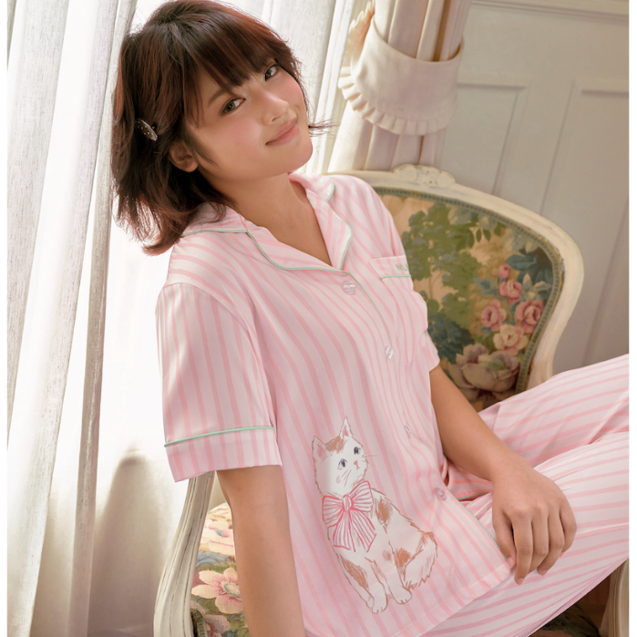 MUSLIN Red tabby boutique - Silk Satin Pajamas [Basic collection]