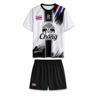 ชุดกีฬาผู้ชาย เสื้อฟุตบอลแขนสั้น + กางเกงขาสั้น ลายสปอร์ต ลายธงไทย ใส่วิ่ง ฟิตเนส ใส่เที่ยว