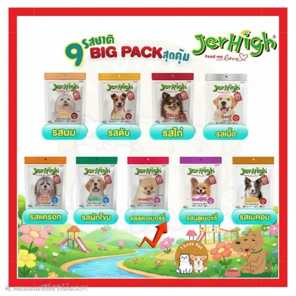 Jerhigh stick 400 g รุ่นใหม่ ขนมสุนัขเจอร์ไฮ