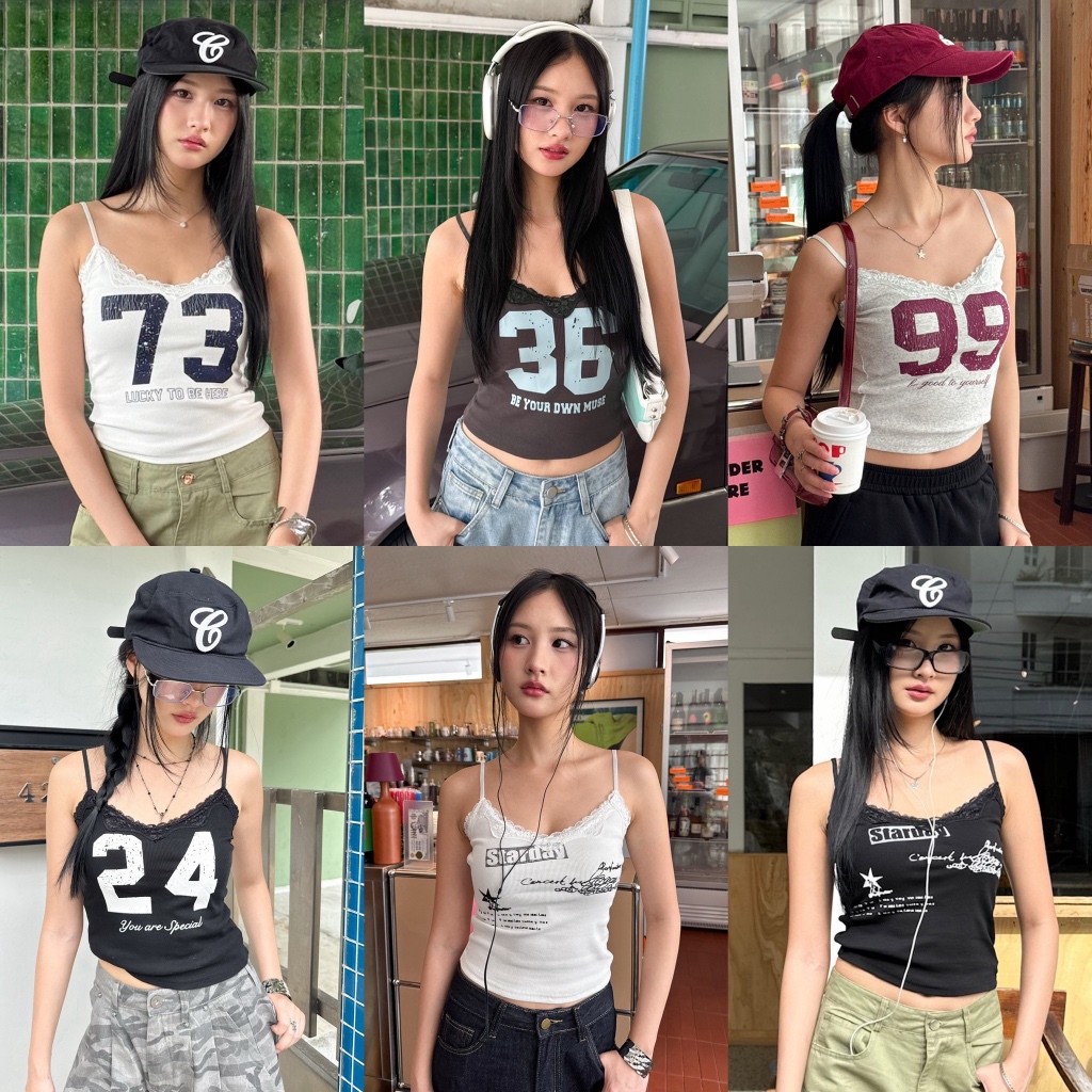 Choosedress A2057 Funky Lace Cami เสื้อสายเดี่ยวสกรีน