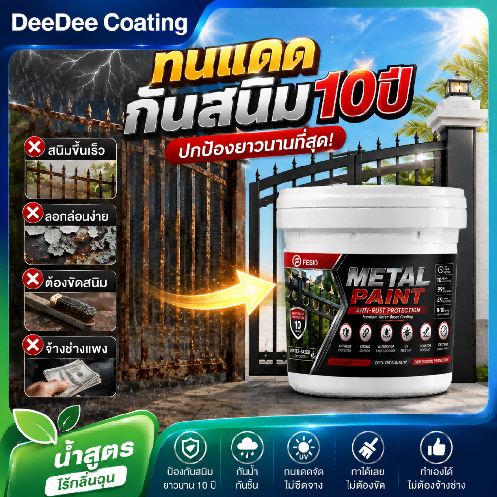 Coating 【1 นาทีแห้งไว】สีกันสนิมเหล็ก สีทาสนิมเหล็ก กันน้ำ กันความชื้น น้ำยาหยุดสนิม ขจัดสนิม น้ำยาขจัด โลหะ สีทา