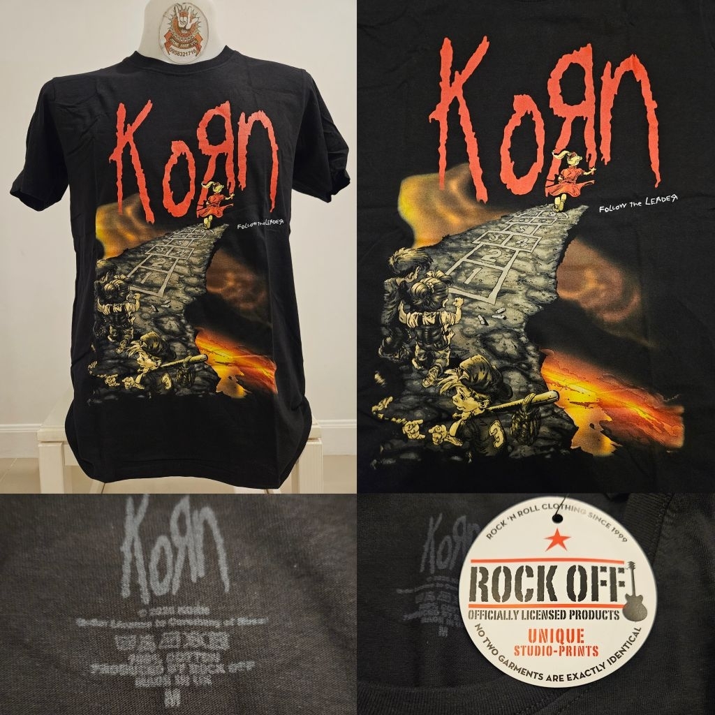 KORN คอร์น เสื้อวง งานลิขสิทธิ์แท้ นำเข้า-UK ของแท้100% สินค้ามือ1