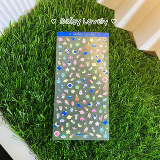 Daisy Lovely | Tiny Sticker ลอกออกไม่ทิ้งคราบ สติ๊กเกอร์จิ๋ว ไดคัท ติดกล้องไอโฟน เคส planner diary📙 Mini Sticker Emoji