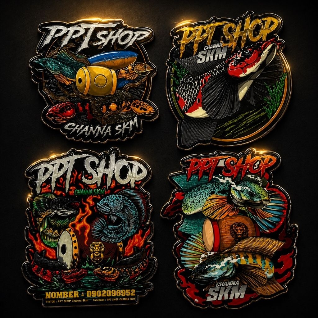 สติ๊กเกอร์ PPT SHOP มี 4 แบบ