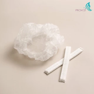 PRAKAIVANICH หมวกคลุมผม/หมวกตัวหนอน 【แพ็ค 50 ชิ้น】 Shower cap (พลาสติก/แป้งข้าวโพด/สปันบอนด์)
