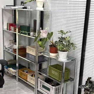 ชั้นวางของ Hillis 3 ชั้น 4 ชั้นชั้นวางของโลหะชั้นวางของที่ห้องนั่งเล่น