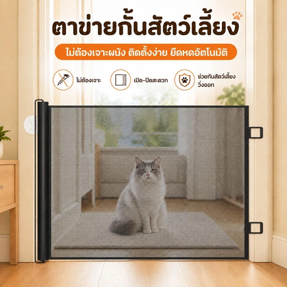 PETWELL รั้วสัตว์เลี้ยงแบบพกพา ยืดหดได้ สำหรับเด็กและสัตว์เลี้ยง thumbnail 4