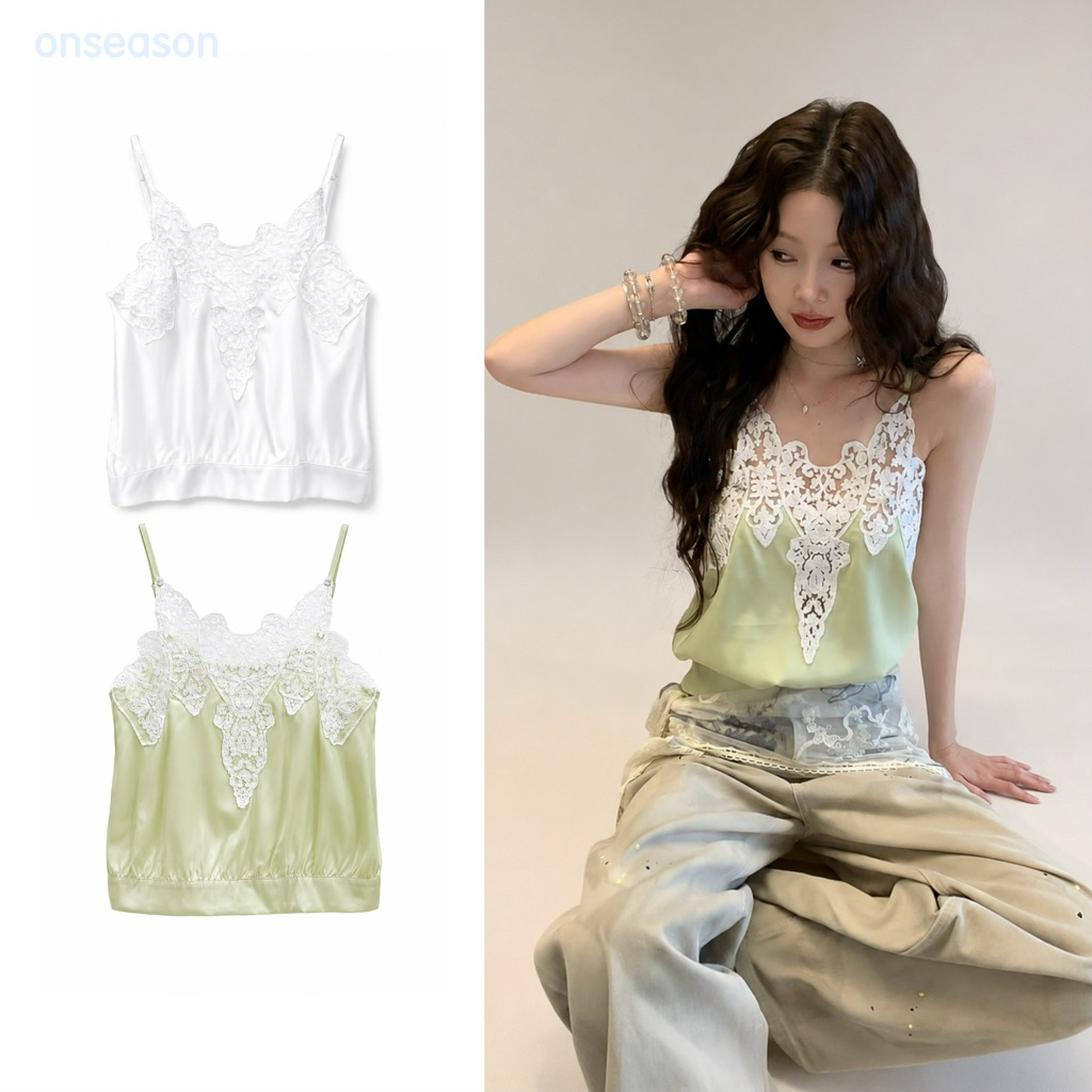 ONSEASON - Mia Cami พร้อมส่ง เสื้อสายเดี่ยวประดับลูกไม้