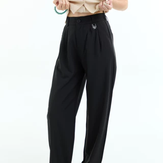 Bemingpants097(XS-5XL) - Papfy pants - กางเกงขายาวทรงขาตรงดีไซน์เรียบผ้าทิ้งตัว