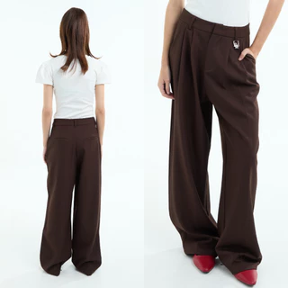 Bemingpants095(XS–5XL) - BEMING Trousers - กางเกงขายาวทรงขากว้างเอวสูงแมตช์ได้ทั้งลุคทำงานและ everydaylook