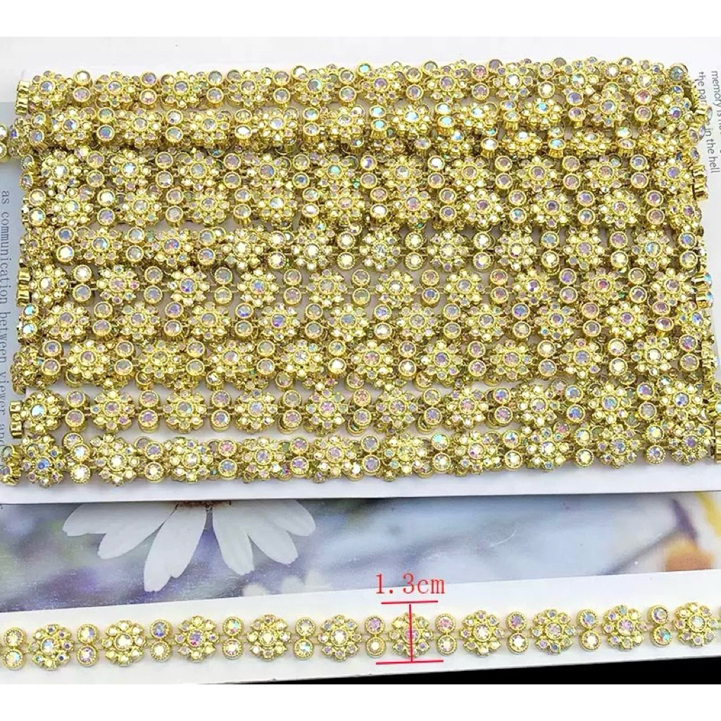 สังวาลย์/เพชรเส้น ราคาต่อ1หลาเสีเงิน/ทอง/อุปกรณ์ตกแต่ง สังวาลย์ดอกไม้ DIY ชุดไทย เหรียญโปรยทาน