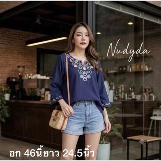 2. เสื้อ ผู้หญิง ผ้าสปัน ปัก 🧥อก ~46“" ยาว ~24-26” (ขนาดจะโชว์อยู่ในรูปนะค๊า) แบรนด์ Nudyda🌈 ผ้านุ่ม ส่งไวมาก จาก กทม.