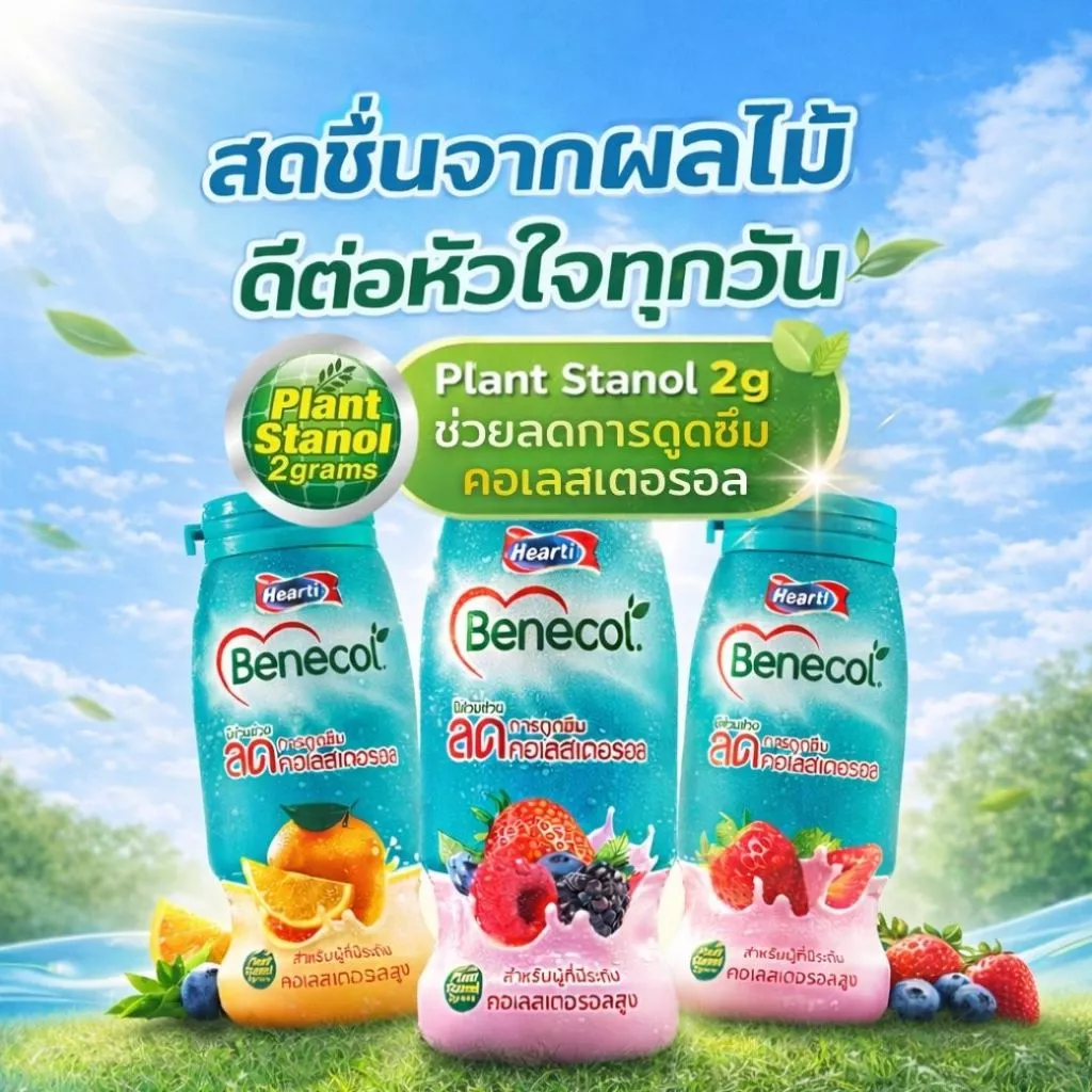 (จัดส่งเฉพาะกรุงเทพฯ!!) Hearti Benecol แบบขวดแช่เย็น สดชื่น อร่อย ส่งตรงถึงบ้าน