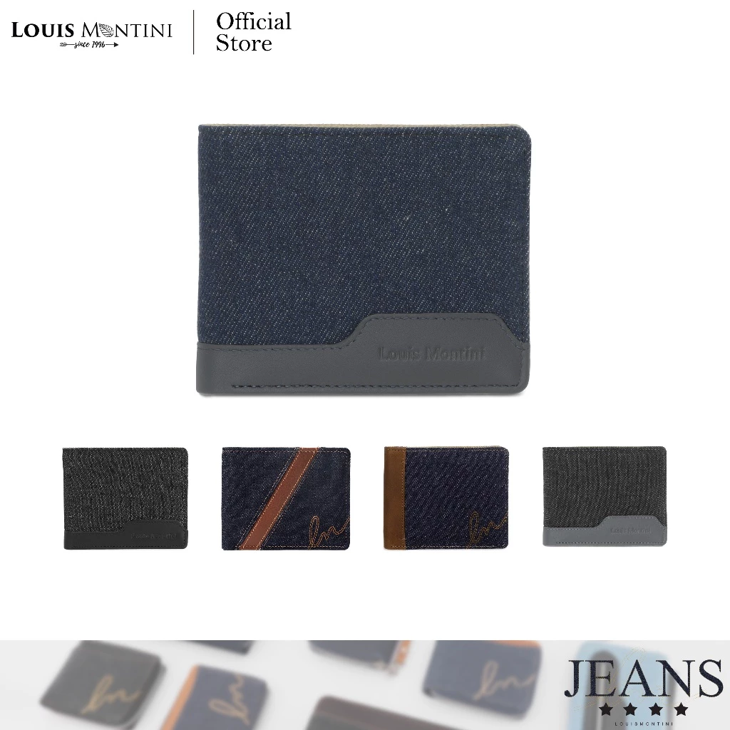 Louis Montini (Jeans Collection) กระเป๋าสตางค์ผ้ายีนส์ กระเป๋า Jean Wallet TTM119