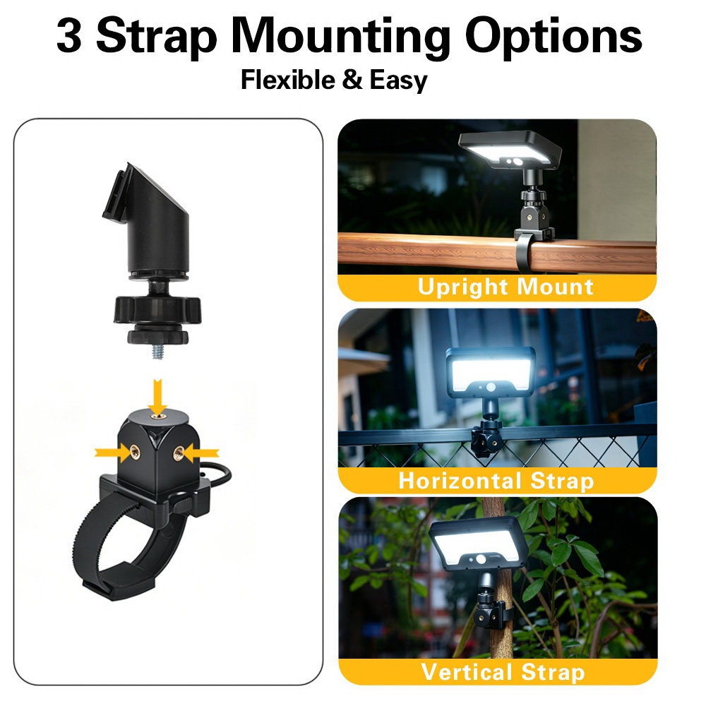 LUMI 💡ไฟรัดสายพลังงานแสงอาทิตย์ แบบไม่ต้องเจาะรู ปรับมุมได้ 360° เซ็นเซอร์ตรวจจับการเคลื่อนไหว ใช้สำหรับรั้ว ลานบ้าน รูปที่ 4