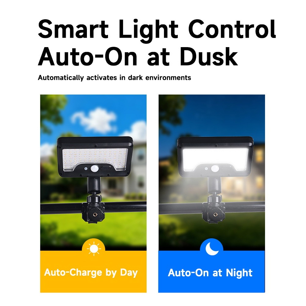 LUMI 💡ไฟรัดสายพลังงานแสงอาทิตย์ แบบไม่ต้องเจาะรู ปรับมุมได้ 360° เซ็นเซอร์ตรวจจับการเคลื่อนไหว ใช้สำหรับรั้ว ลานบ้าน รูปที่ 5