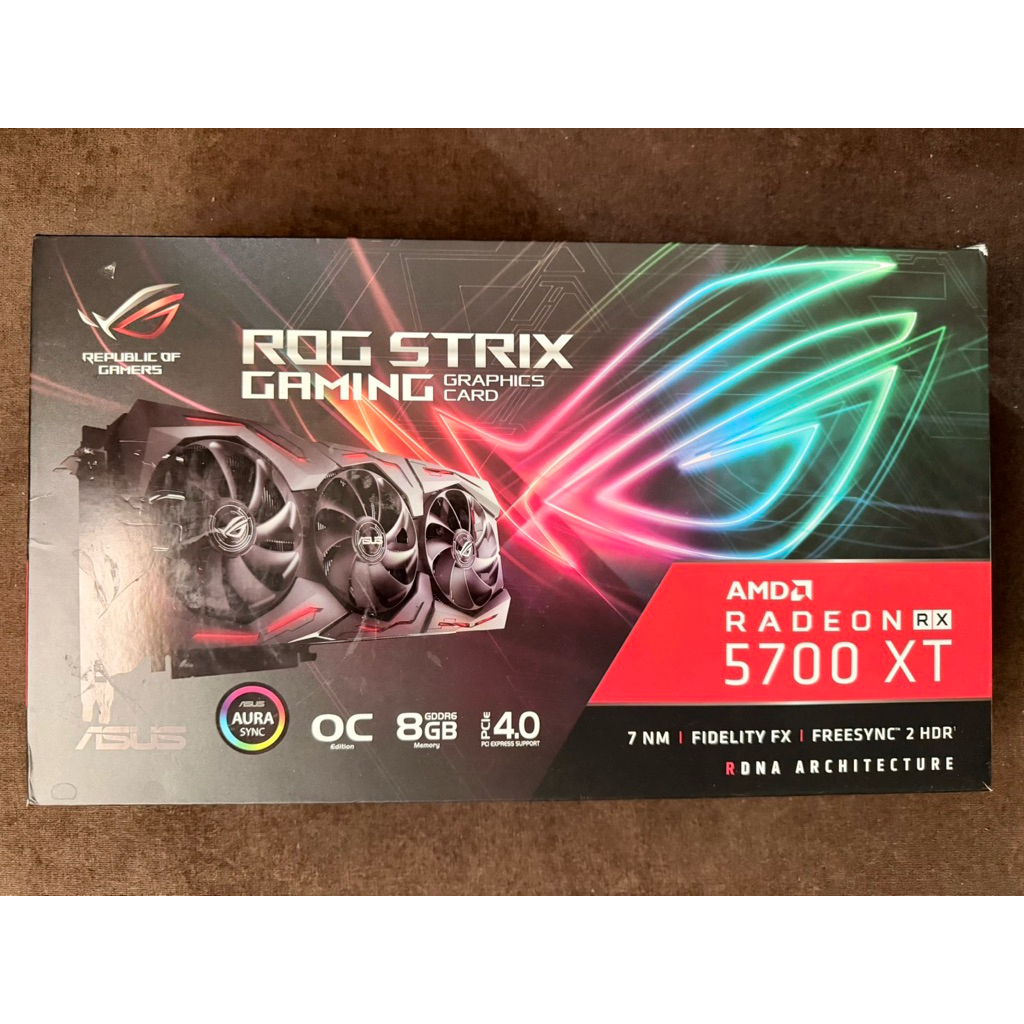 กล่องการ์ดจอ asus rog strix rx 5700xt