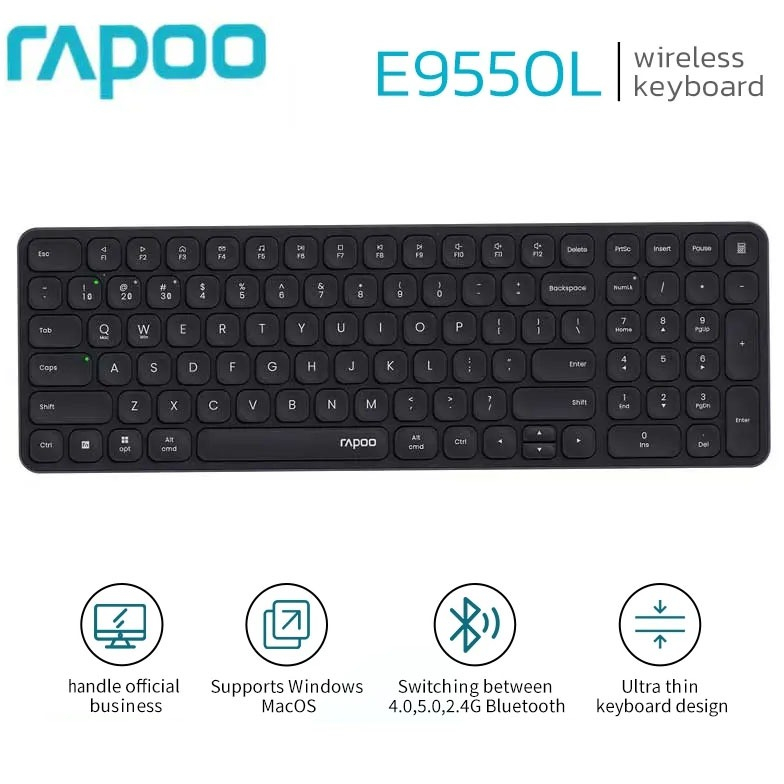 Rapoo E9350L Charging Multi-mode Wireless - Ultra-slim Multi-mode Keyboard