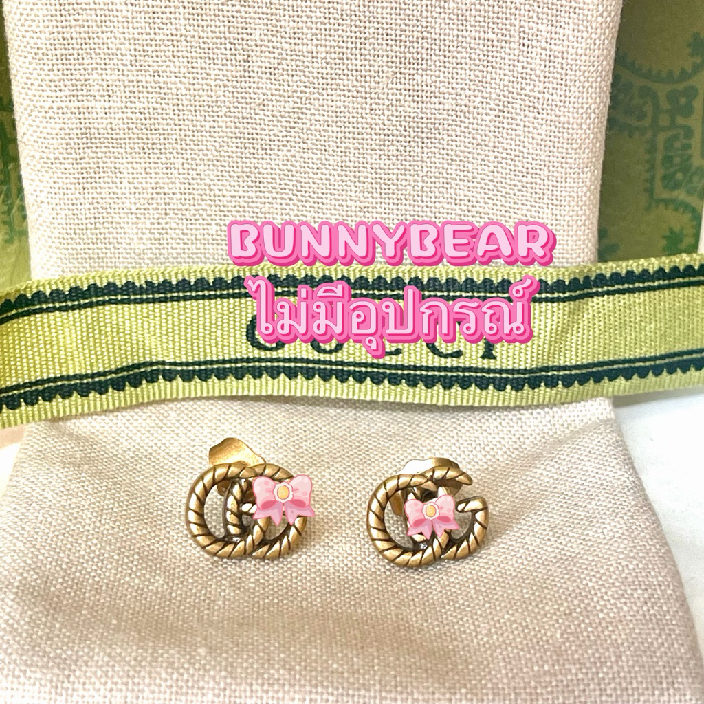 (G6)ต่างหู DOUBLE G EARRINGS GOLDงานHIEND มีชื่อแบรนด์ด้านหลัง