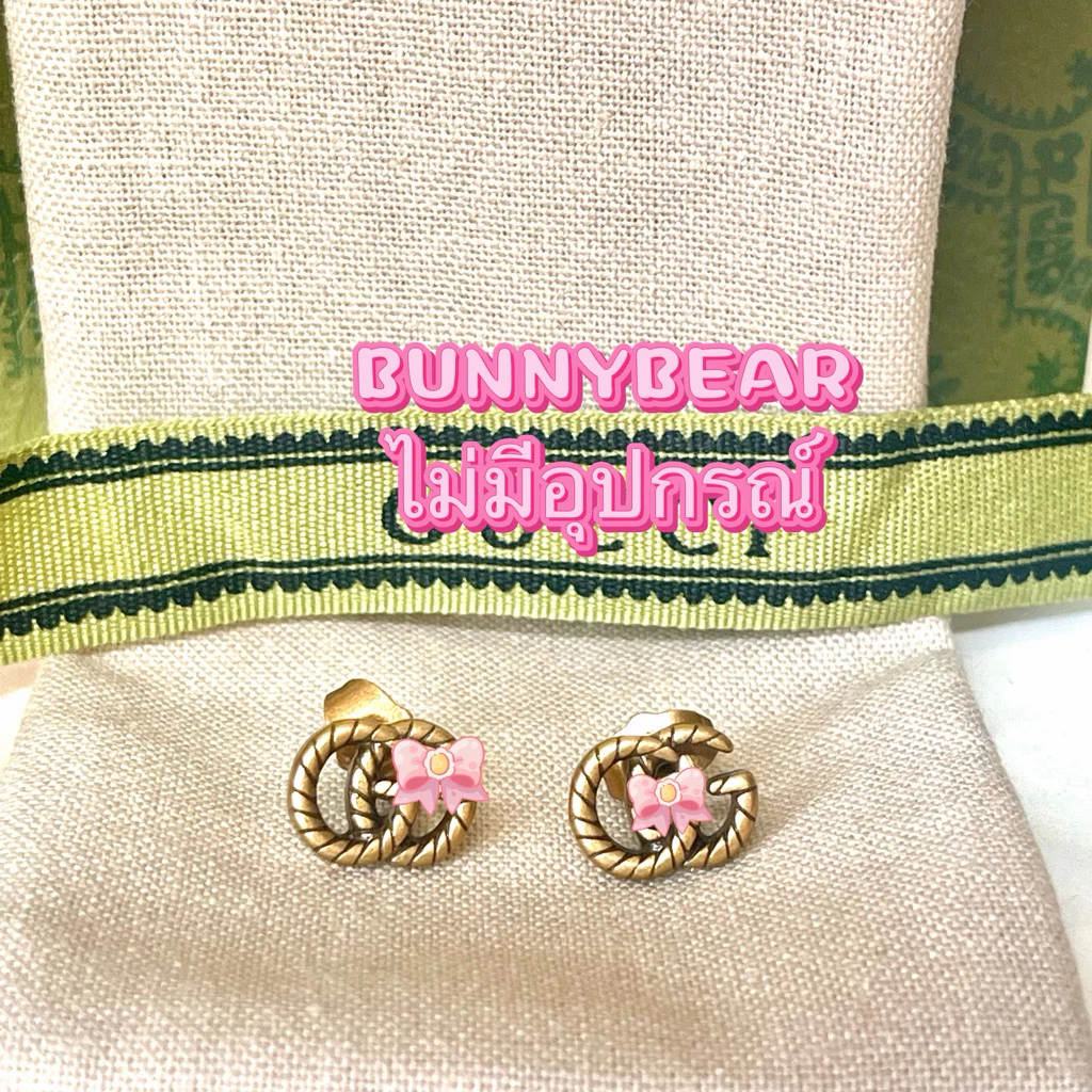 (G6)ต่างหู DOUBLE G EARRINGS GOLDงานHIEND มีชื่อแบรนด์ด้านหลัง