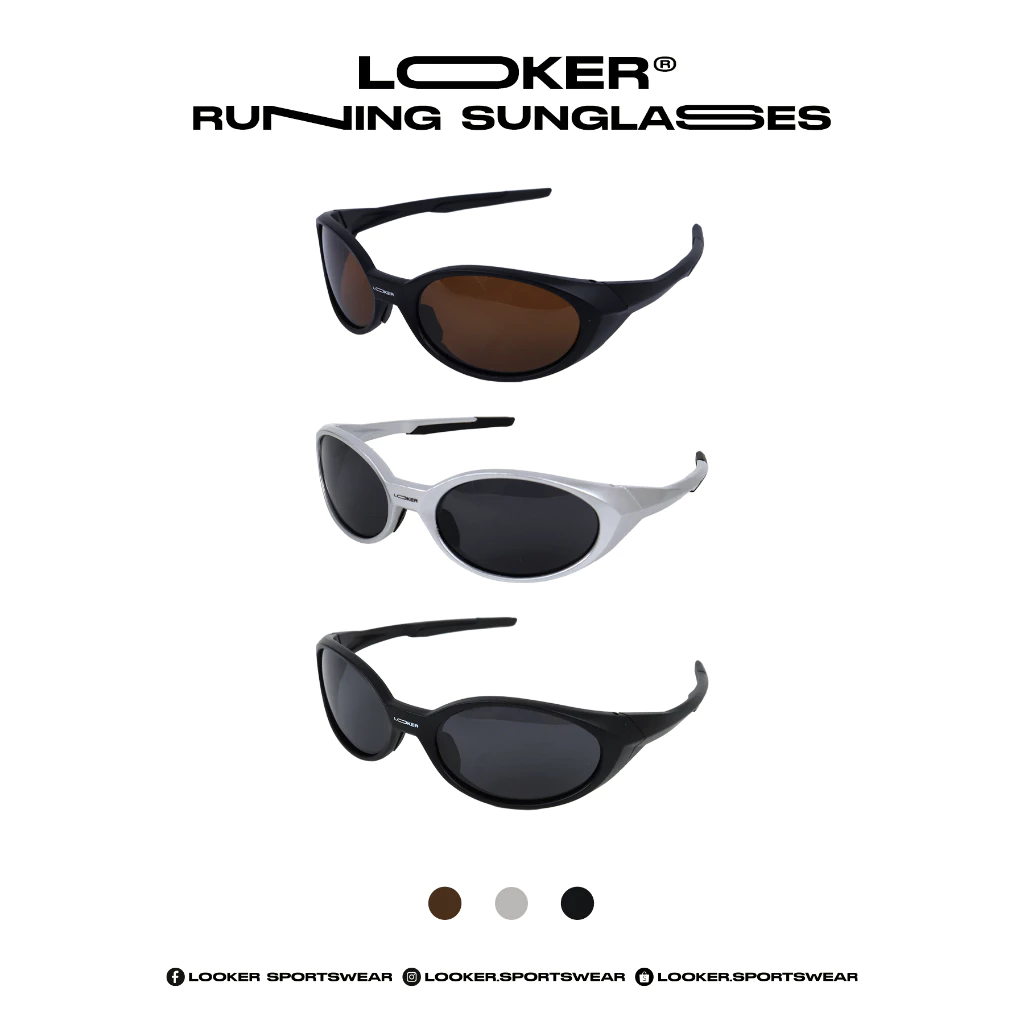LOOKER — RUNNING SUNGLASSES แว่นกันแดดสปอร์ต เลนส์กัน UV ฟรีไซซ์