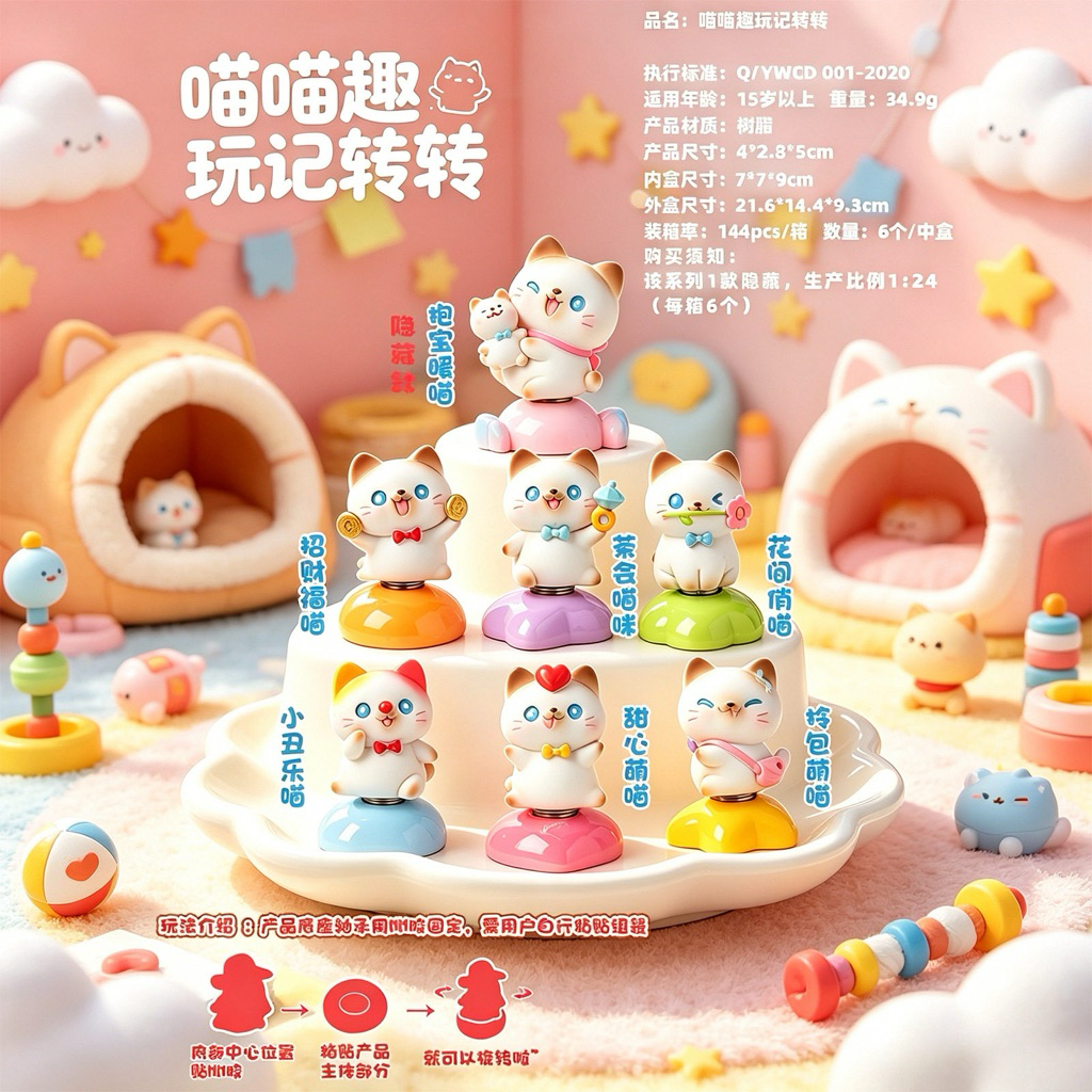 (ย99) โมเดล : Meow Meow's Fun Time Spin Spin Spin Series