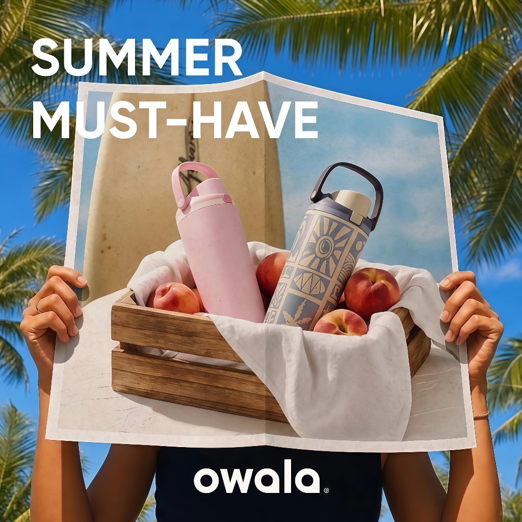 จัดส่งที่รวดเร็วถึง owala Percy Coast / คลื่น Retro จากสหรัฐอเมริกา 100% ของแท้ 30oz