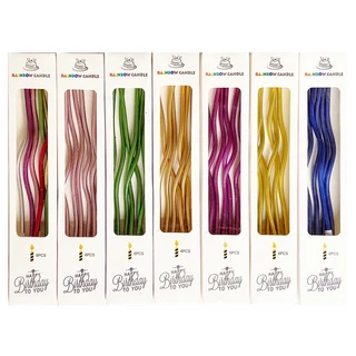 (ขายส่ง)เทียนวันเกิดแบบเกลียว แบบตรง (ยกกล่อง 100ชิ้น คละสีได้)