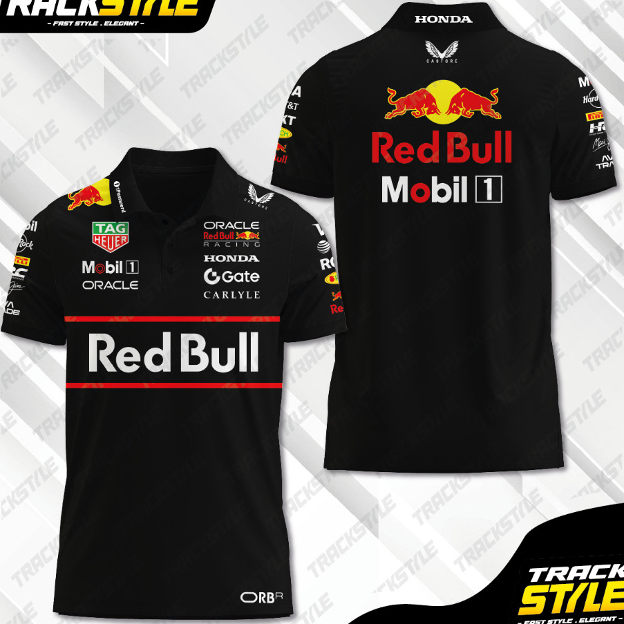 Fashion Hot T-shirt เสื้อโปโล TrackStyle Oracle RedBull Racing Formula 1 F1 Team 2025 Max Verstappen
