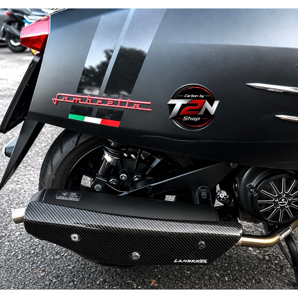 กันร้อนท่อ,บังท่อ Pure carbon แท้ Lambretta V125,200เพียวคาร์บอน/คาร์บอนแท้