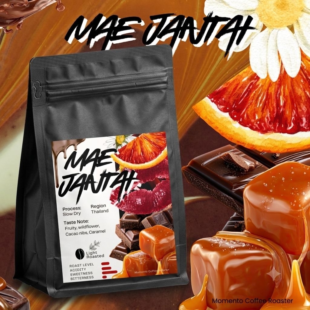 แม่จันใต้ Mae Jan Tai taste notes : ดอกไม้ป่า ผลไม้สุก โกโก้นิบ คาราเมล