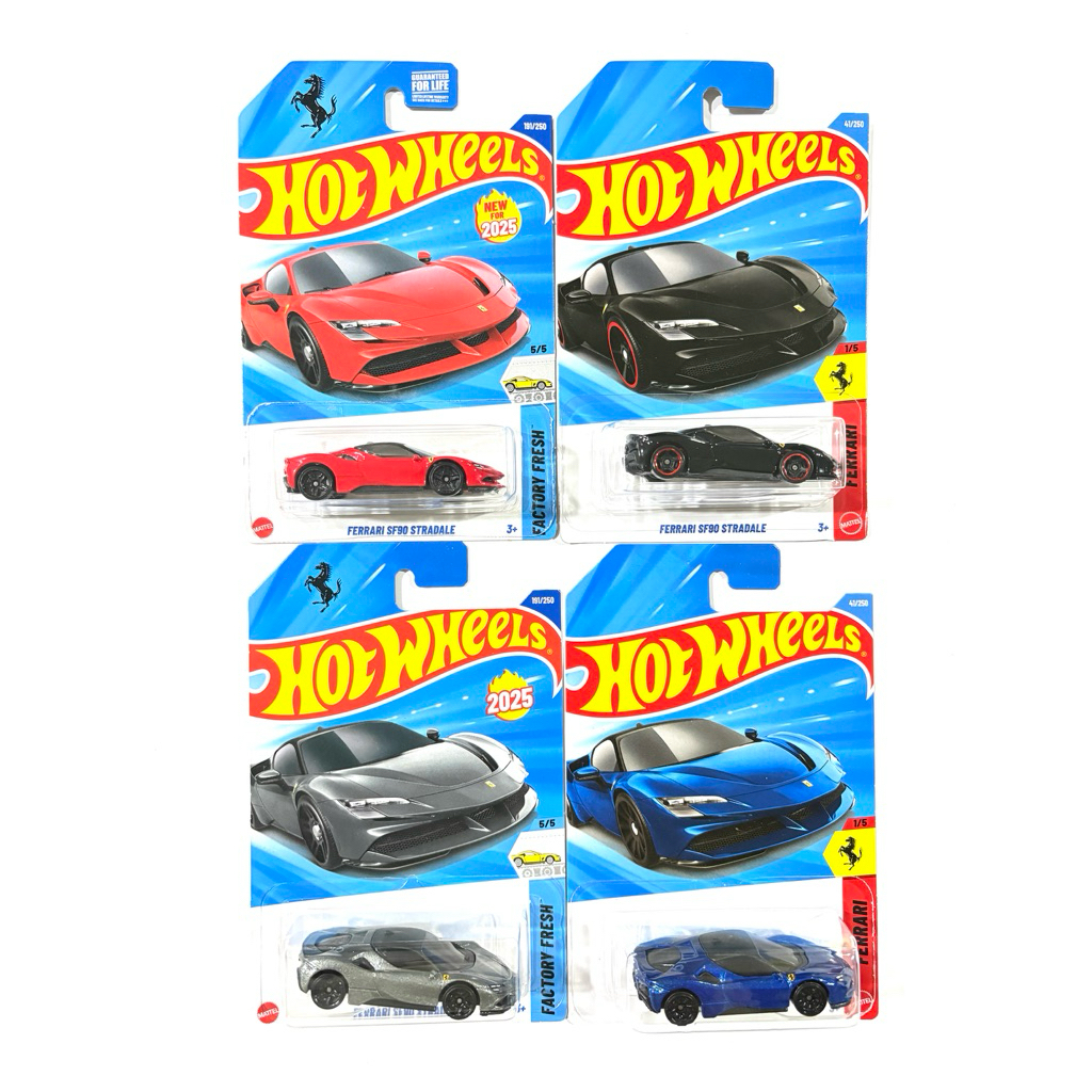 Hot Wheels | FERRARI SF90 STRADALE มี 4 สี | มุมยับ ขอบแพคยับ หูยับ | สินค้ามีพร้อมส่ง