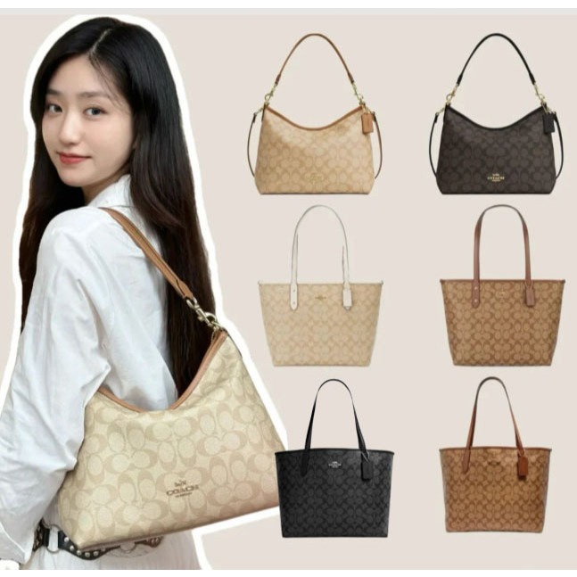 【จัดส่งทันที】กระเป๋าสะพายไหล่ขนาดใหญ่สำหรับผู้หญิง COACH รุ่น CV976 เหมาะสำหรับเป็นของขวัญ