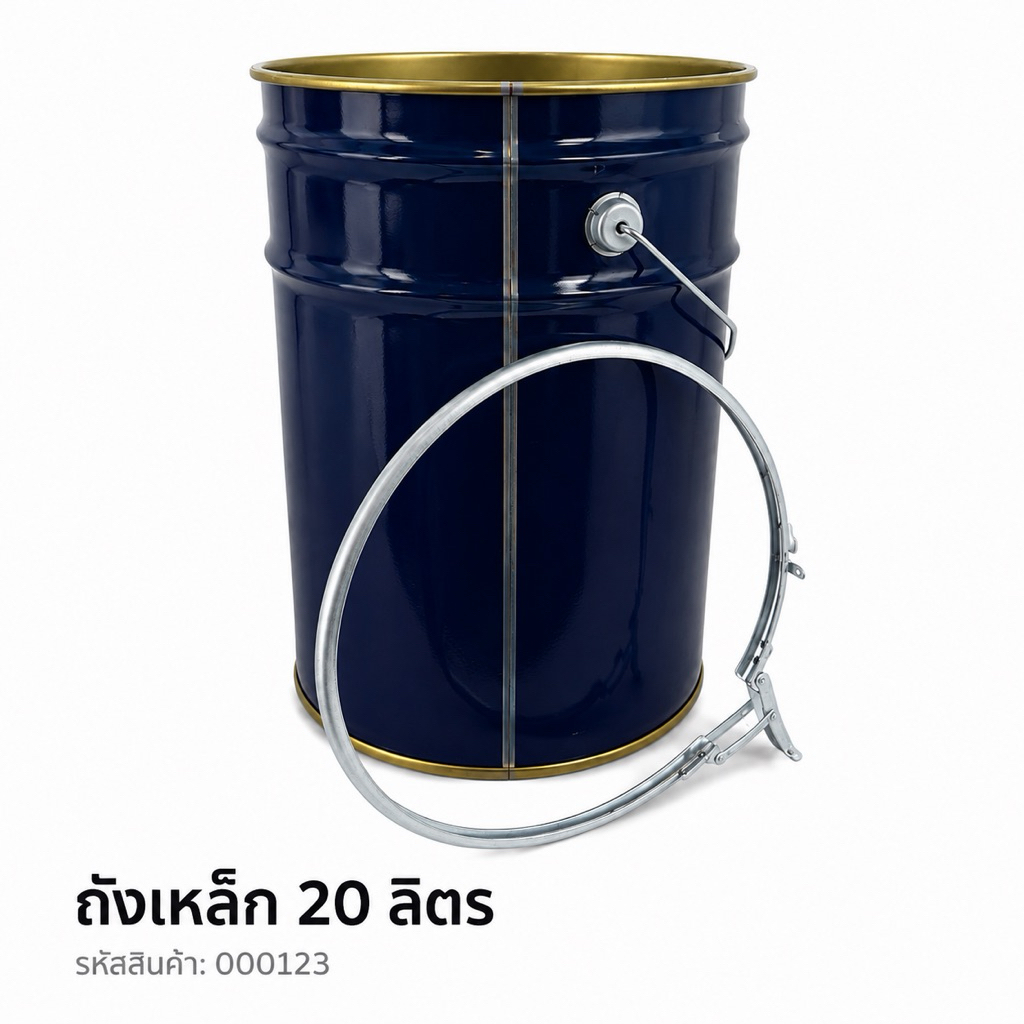 ถังเหล็ก 20 ลิตร ฝาเปิด พร้อมห่วงล็อก