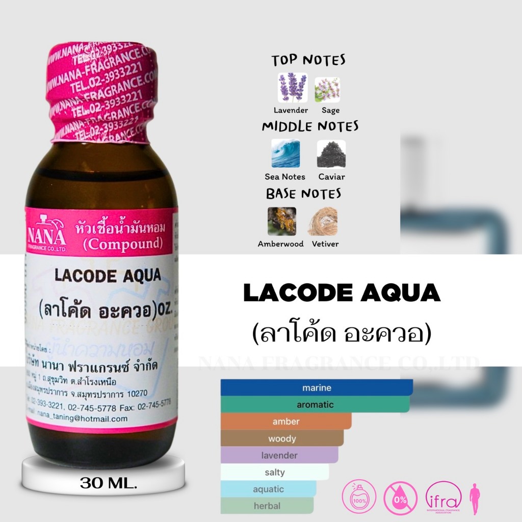 หัวเชื้อน้ำหอม 100% กลิ่น ลาโค้ด อะควอ ( LACODE AQUA )