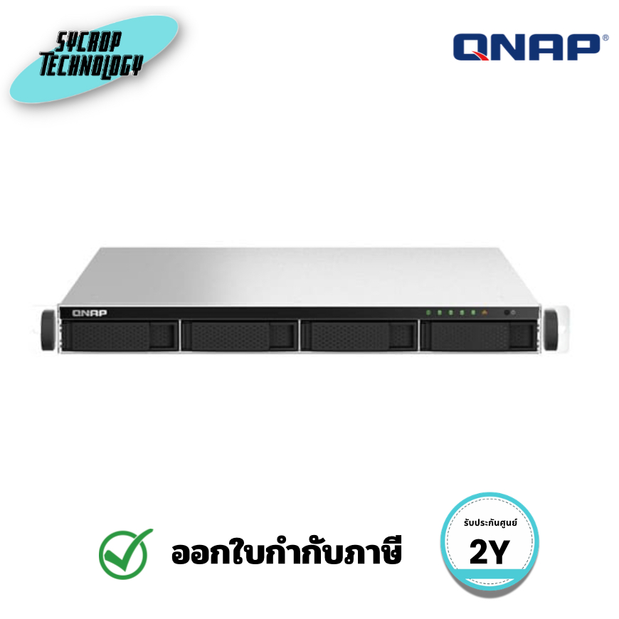 NAS QNAP รุ่น TS-464U-RP-8G แบบ Rackmount 1U 4 Bay 4-Cores 2.9GHz/8GB ประกันศูนย์