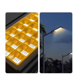 MODI 【ซื้อ1แถม1】โคมไฟถนนโซล่าเซลล์ 200W 240W แสงขาวแสงเหลือง IP65 ทนน้ำทนฝน มีรีโมทคอนโทรล สว่างค้าง