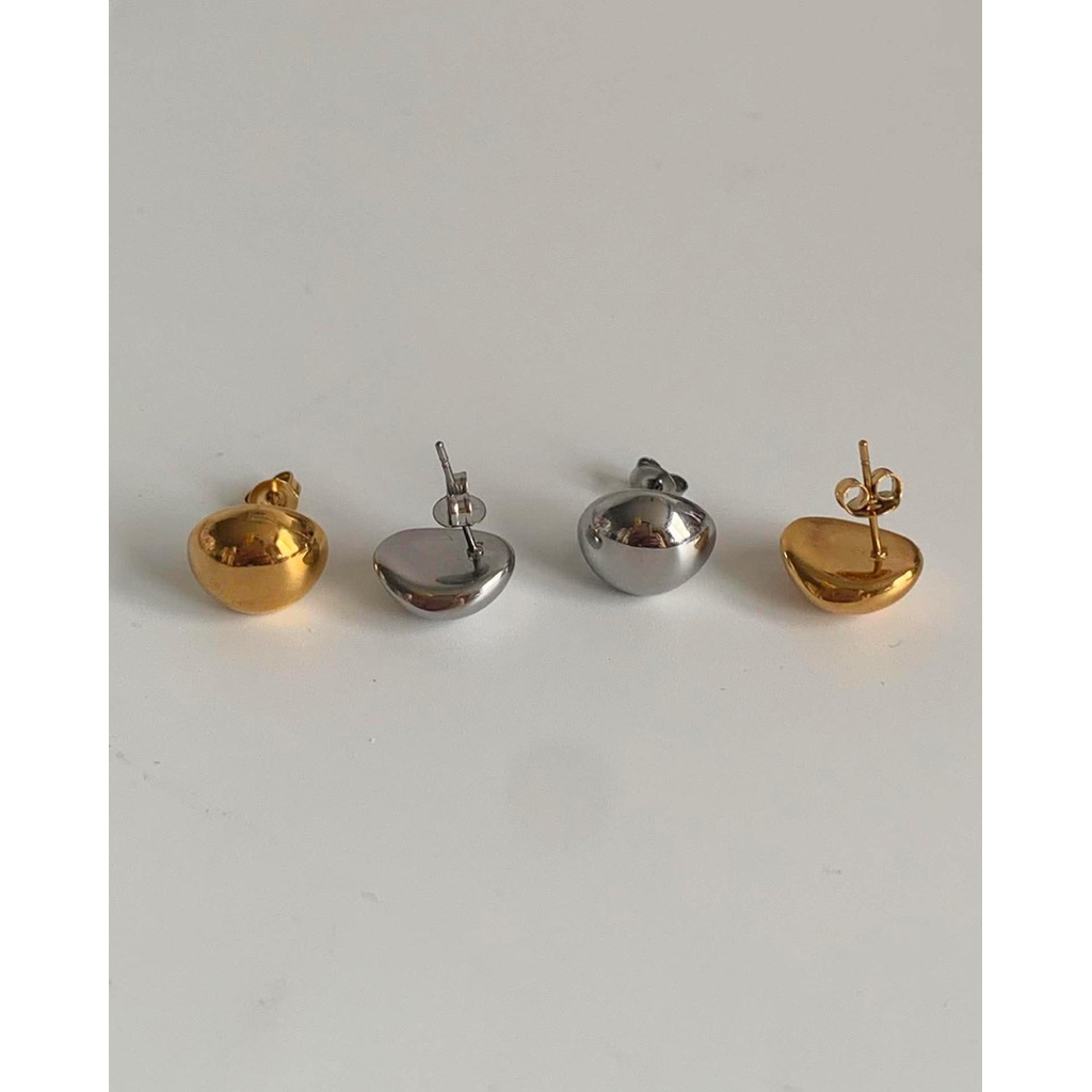 ต่างหูสเตนเลส nickle free, แพ้ง่ายใส่ได้, กันน้ำ HER OBJECTIVE_HER CLASSIC OVALLY BOLD EARRINGS