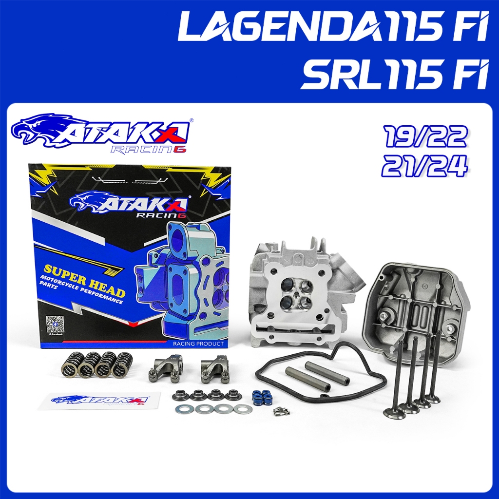 ATAKA ฝาสูบมีโอ4วาล์ว ฝาสูบแต่ง Lagenda115 FI SRL115 FI 19/22 21/24พร้อมอุปกรณ์ครบชุด