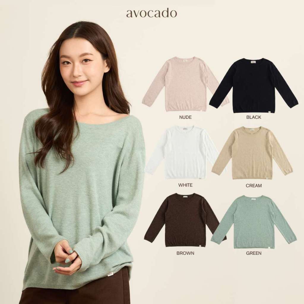 avocado - Loose-Lie Knit Tops เสื้อแขนยาวเนื้อผ้าเบา ๆ ใส่ง่