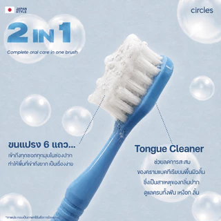 (4 สี ครบเซ็ท คุ้มกว่า) นุ่มไม่บาดเหงือก แปรงสีฟันขนนุ่ม อ่อนโยนเข้าุถึงซอกฟัน แปรงสีฟันสไตร์ญี่ปุ่น Circles Tootbush