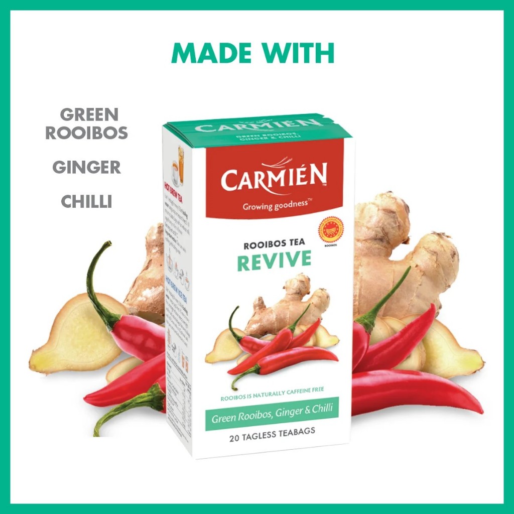 Carmién REVIVE (Green Rooibos, Ginger & Chilli) Rooibos Tea 20 teabags