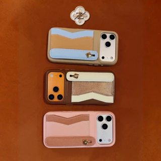 ZENE - (17 series) Adèle Hand Strap Caviar เคสหนังคาเวียร์ใส่บัตร คลุมรอบเครื่อง มีสายคาดตั้งได้ Z10