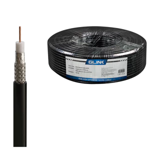 สายกล้องวงจรปิด RG6 GLINK 100 เมตร Shield 95% สำหรับภายนอกและภายในอาคาร สาย CCTV คุณภาพสูง สำหรับกล้องวงจรปิด